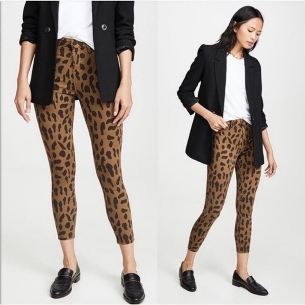 L'Agence Margot Leopard Print Skinny Crop Jeans, Size 28 NWOT